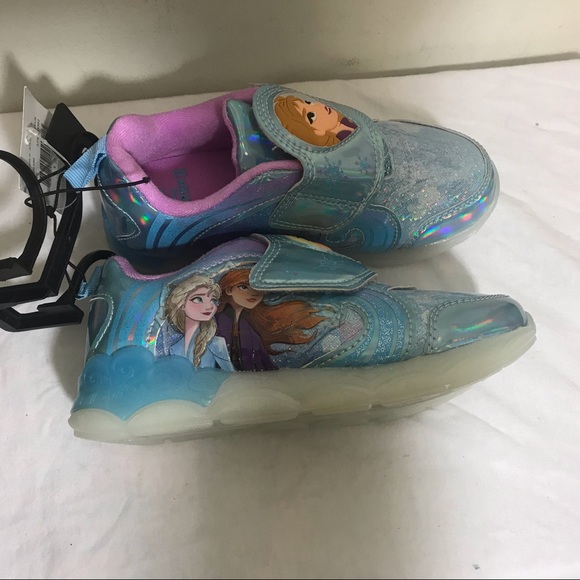 Disney Shoes Frozen Ii Anna Elsa Light Up Sneakers Toddler Size 2